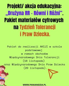 Dzień tolerancji + prawa dziecka- akcja w SP- materiał edukacyjny w formie cyfrowej 