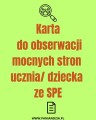 Karta rozpoznania mocnych stron ucznia ze SPE- materiał edukacyjny w formie cyfrowej  1