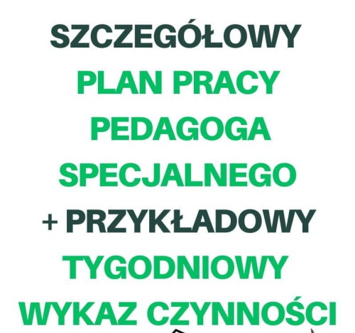 plan pracy pedagoga specjalnego