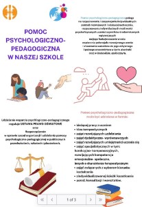 POMOC PSYCHOLOGICZNO-PEDAGOGICZNA W SZKOLE informacja dla rodziców MATERIAŁ EDUKACYJNY W FORMIE CYFROWEJ