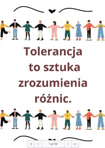 TOLERANCJA gazetka/ platakty tematyczne MATERIAŁ EDUKACYJNY W FORMIE CYFROWEJ