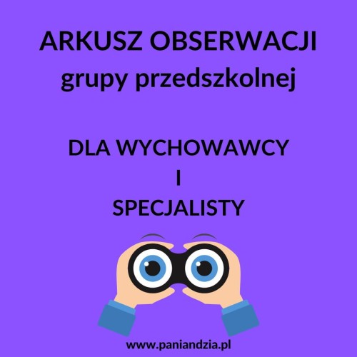 Arkusz obserwcji grupy przedszkolnej  MATERIAŁ EDUKACYJNY W FORMIE CYFROWEJ