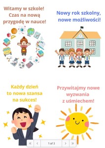 WITAMY PO WAKACJACH- plakaty. Materiał edukacyjny w formie cyfrowej. 