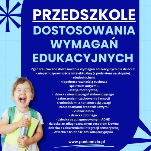 dostosowania wymagań w przedszkolu