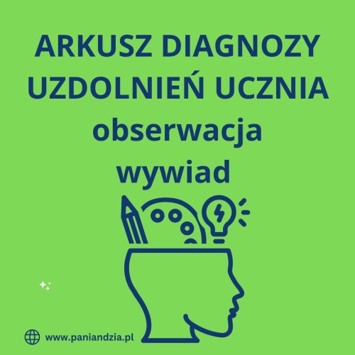 Arkusz diagnozy uzdolnień- materiał edukacyjny w formie cyfrowej 