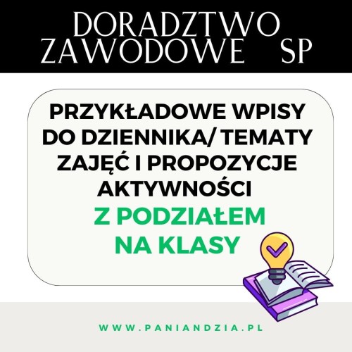 Wpisy do dziennika DORADZTWO ZAWODOWE SP- materiał edukacyjny w formie cyfrowej
