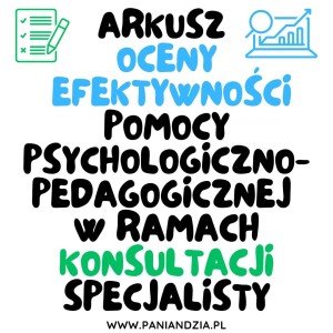 ARKUSZ OCENY EFEKTYWNOŚCI PORAD I KONSULTACJI- materiał edukacyjny w formie cyfrowej. 