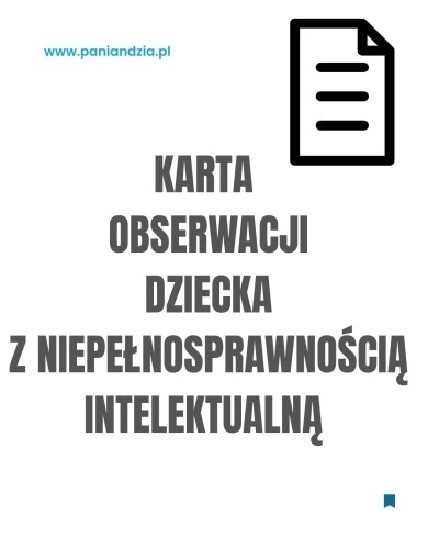 Karta obserwacji- niepełnosprawność intelektualna- materiał edukacyjny w formie cyfrowej 