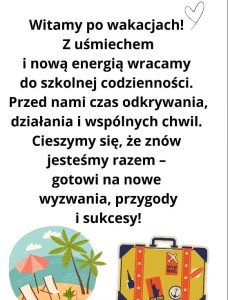 Witamy po wakacjach- plakaty/ gazetka- materiał edukacyjny w formie cyfrowej 