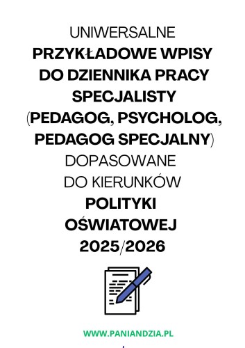 Wpisy do dziennika KIERUNKI POLITYKI 25/26 materiał edukacyjny w formie cyfrowej 