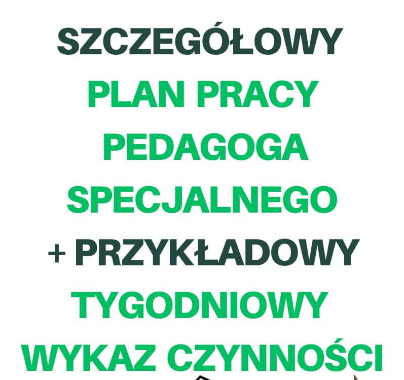 plan pracy pedagoga specjalnego