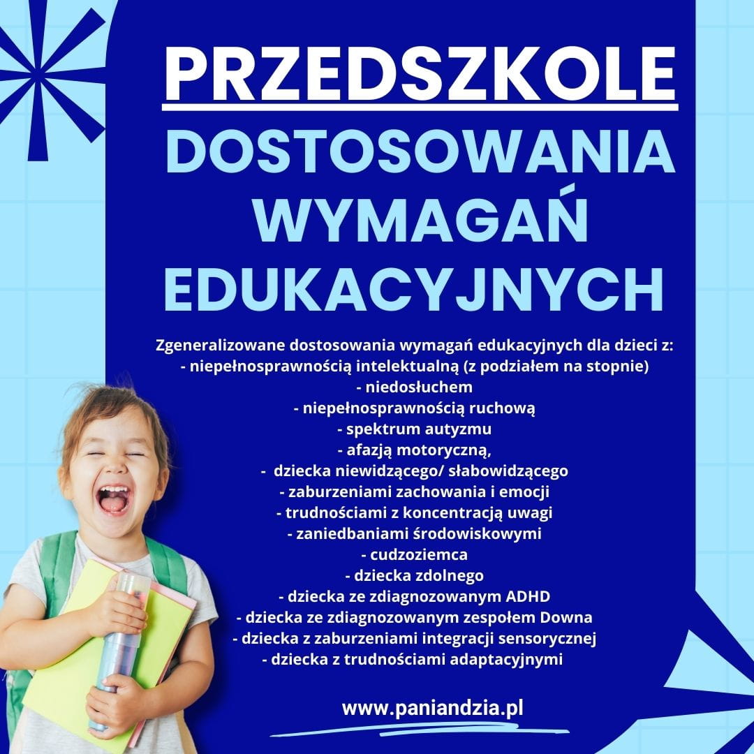 dostosowania wymagań w przedszkolu
